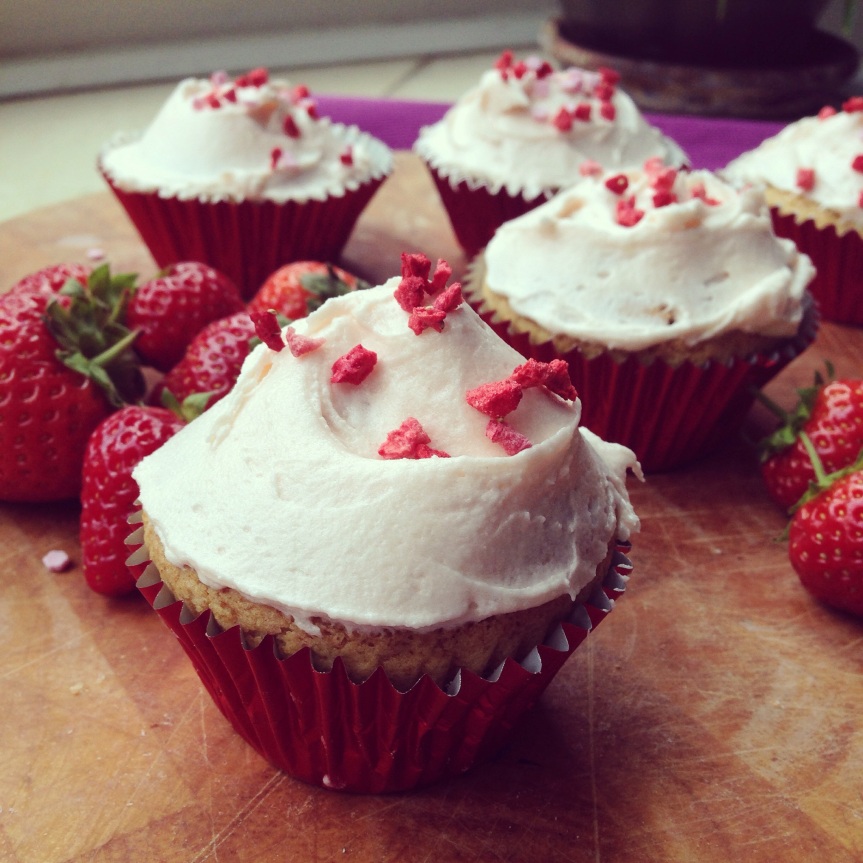 dairy-free, egg-free strawberry cupcake