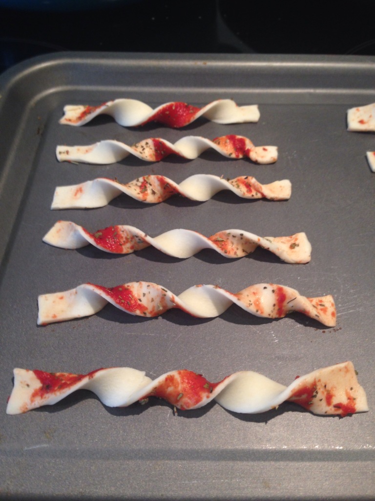 dairy-free pizza flavoured 'cheese straws'