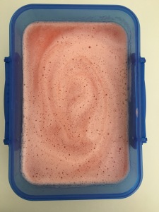 making strawberry ice