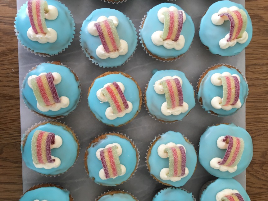 egg-free rainbow cupcakes