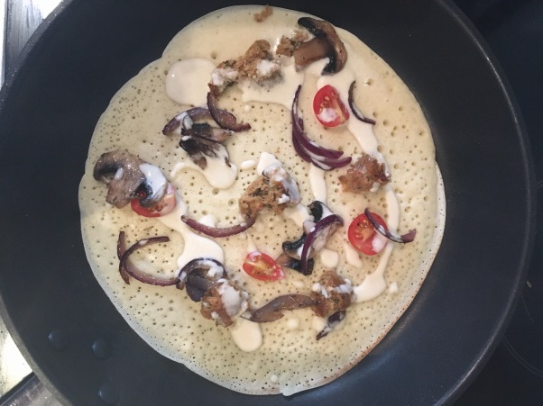 cooking egg-free savoury Dutch pancakes
